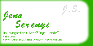 jeno serenyi business card